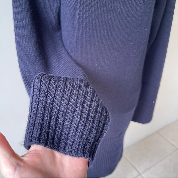 BCBGMAXAZRIA lamb Wool Navy blue turtle neck Sweater Dress long sleeve size M - Picture 7 of 7